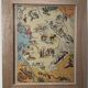 Old illustrated map of the Vendée Poitou Charentes regions - JP Pinchon
