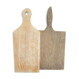 Two vintage solid wood cutting boards