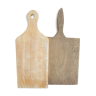 Two vintage solid wood cutting boards