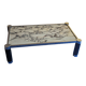 Vintage coffee table in veined white Carrara marble and chrome metal – Anné