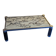 Vintage coffee table in veined white Carrara marble and chrome metal – Anné