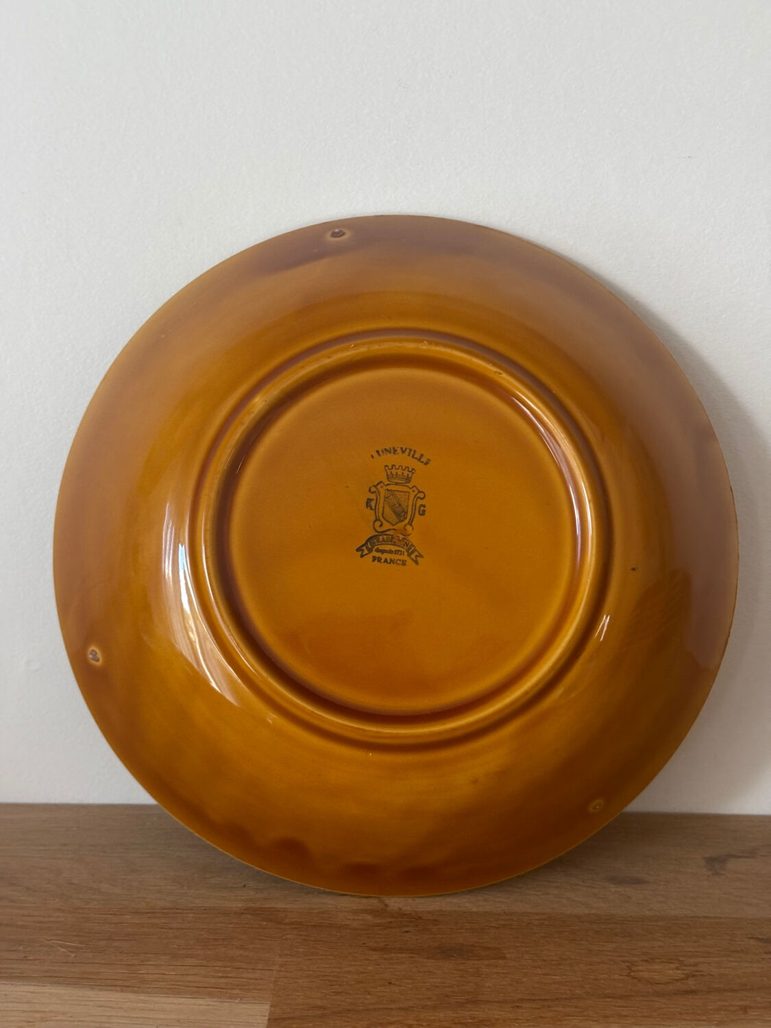 Vintage set of 6 honey brown deep plates Luneville.