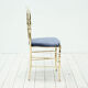 Italian Chiavari brass & blue velvet chair, 1950s