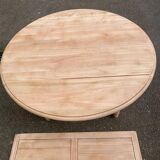 Renovated Louis Philippe extendable round banquet table with leaves, 10 feet.