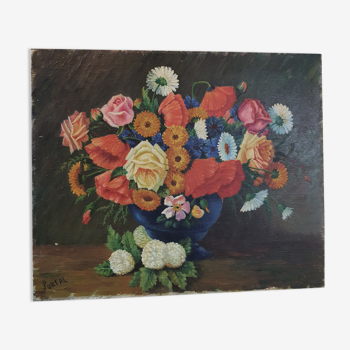 Painting bouquet of flowers