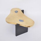 Etched Brass coffee table with Agathe Stones in the style of Lova Creation