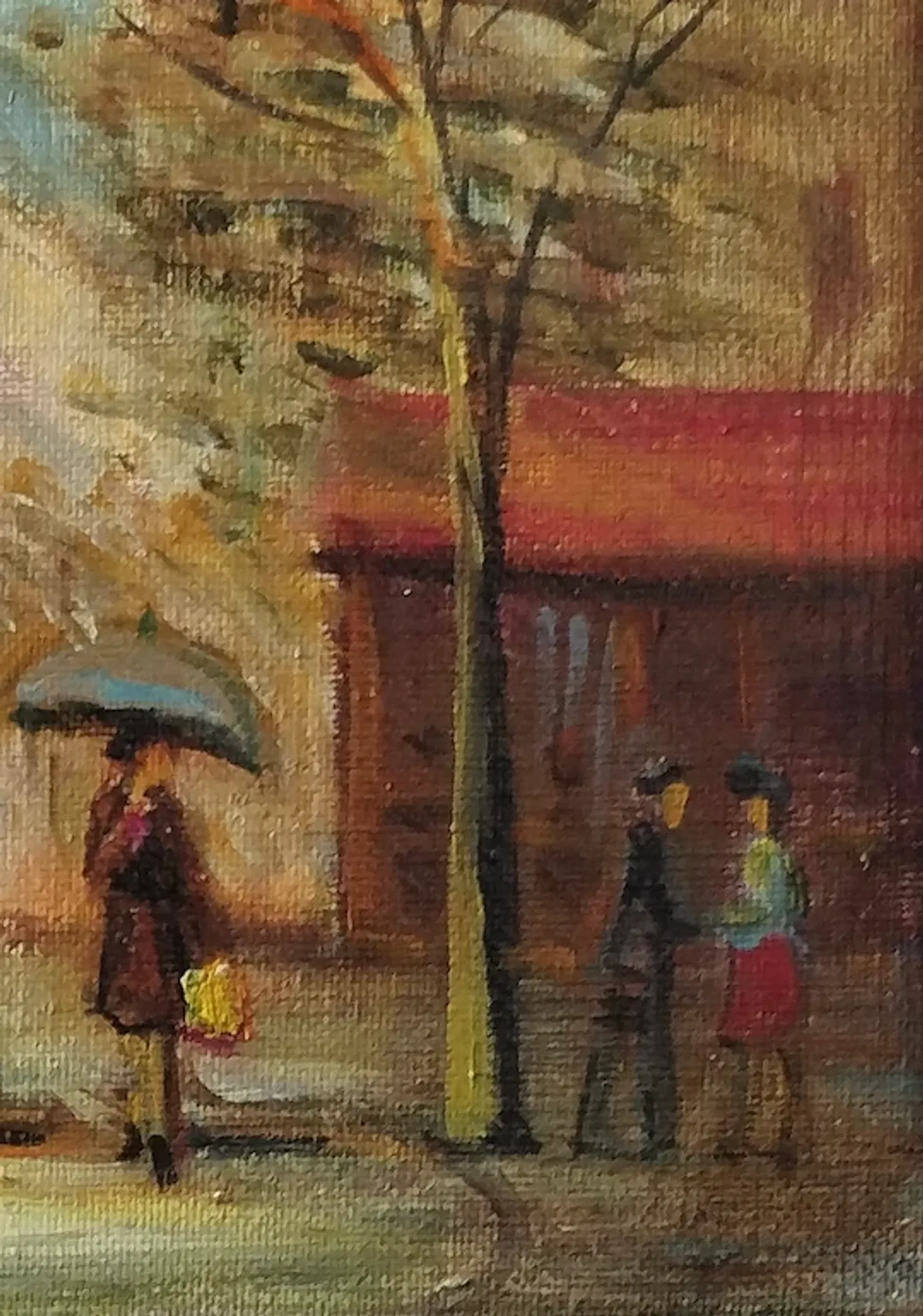 Michel Pabois - Parisian Terrace - Oil on canvas.