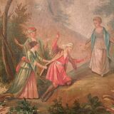 Louis XVI period screen, oil on canvas