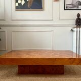 Rochebobois elm burl coffee table, 1970s