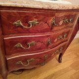Louis XV style chest of drawers marble and rosewood