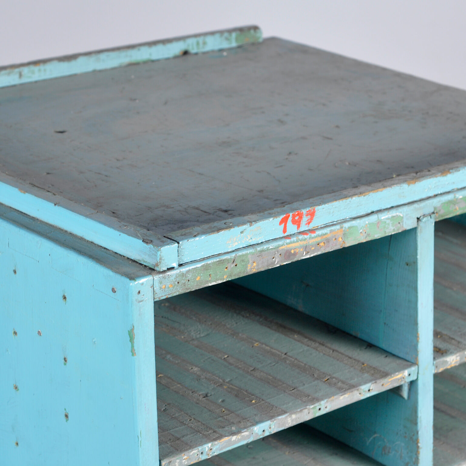 Industrial Wooden Shelf Cabinet, 1950's