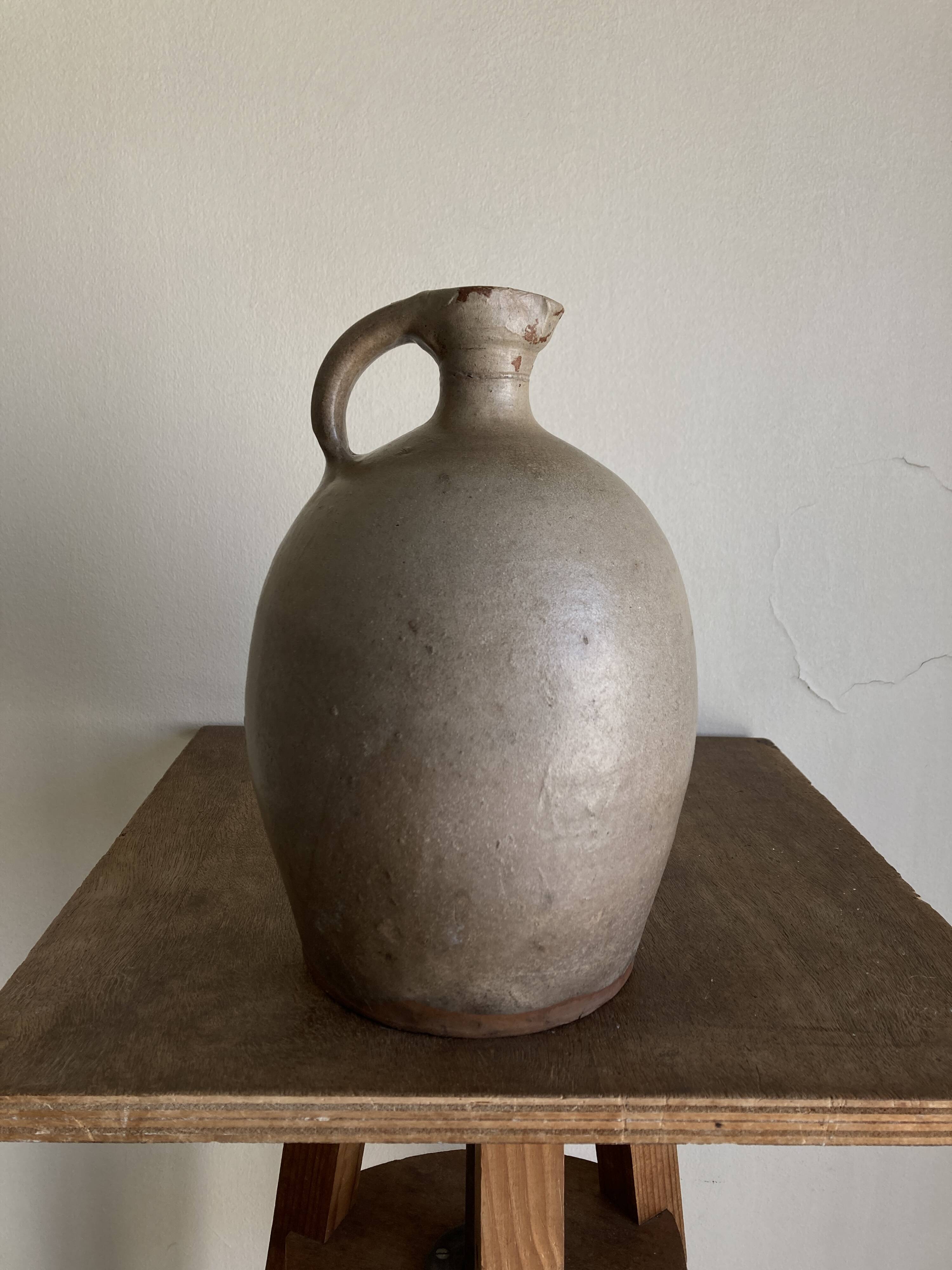 Terracotta farm jar potbellied pottery 1950