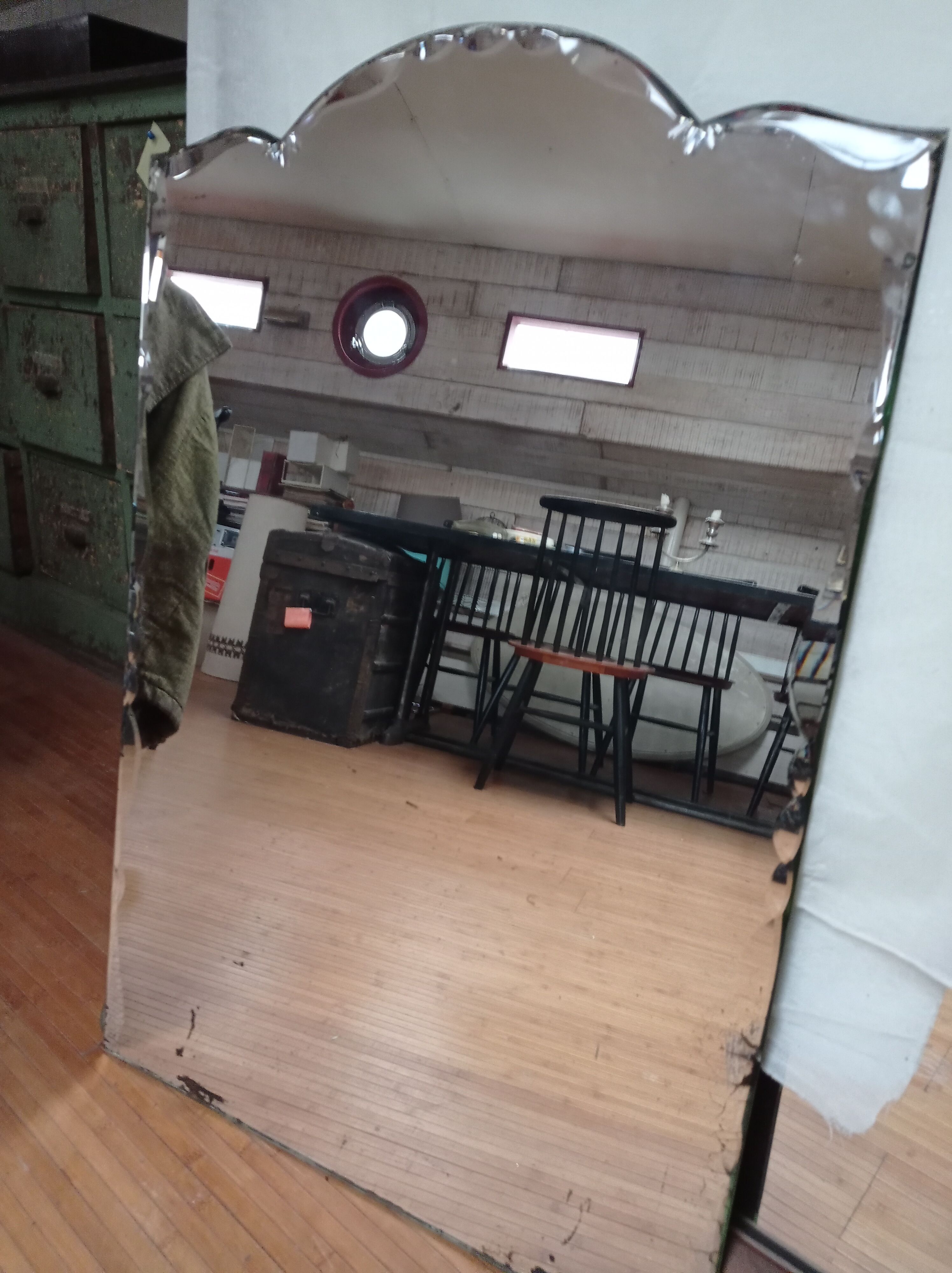 Beveled art deco mirror - 84x56cm