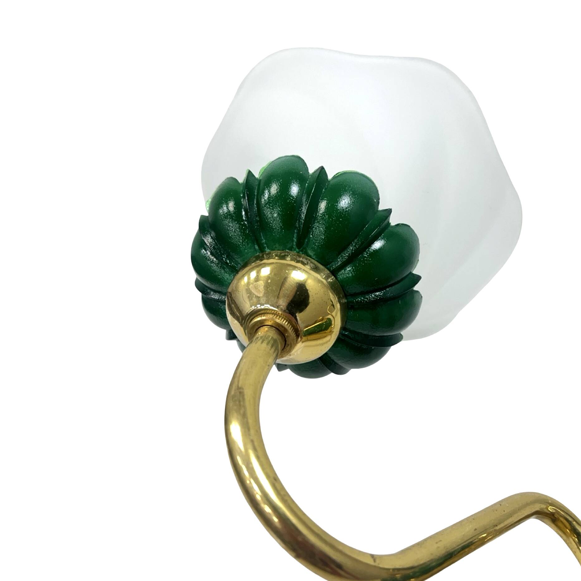 Preciosa double wall lamp | czechoslovakia 1980s | malachite glass | brass
