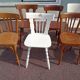 Set of 10 mismatched wooden bistro chairs - vintage