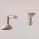 Pair of XL vintage wall lights in matte white metal, France 1970.