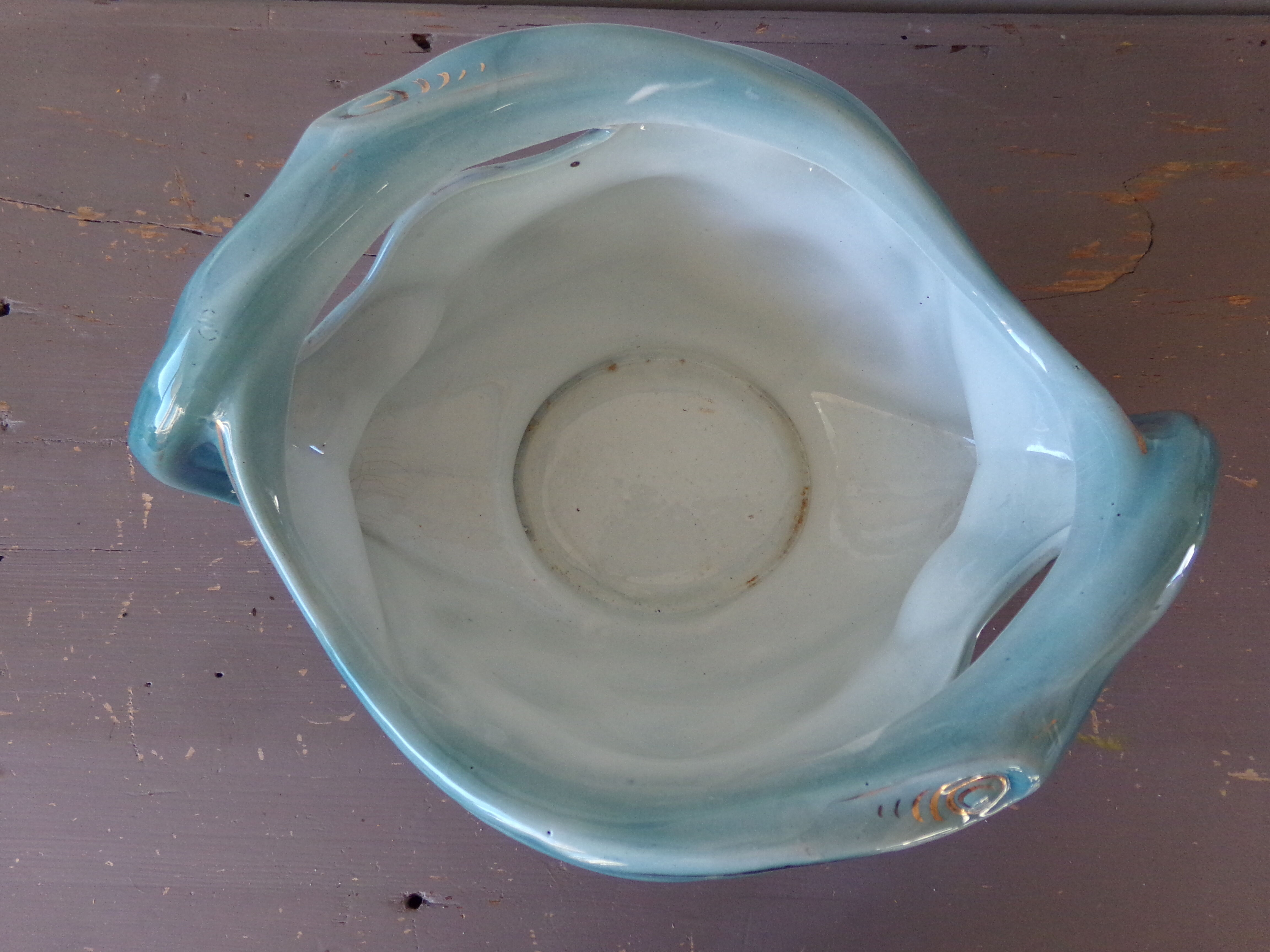 Earthenware pot cover from luneville, keller and guérin year 1920 - art nouveau