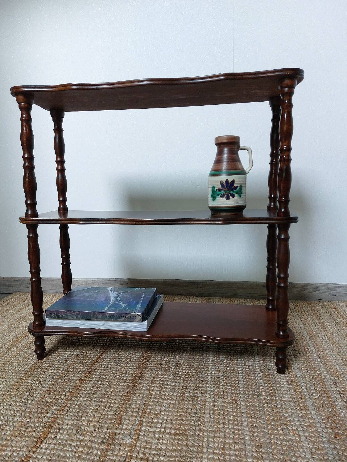 Étagère bois bobines vintage