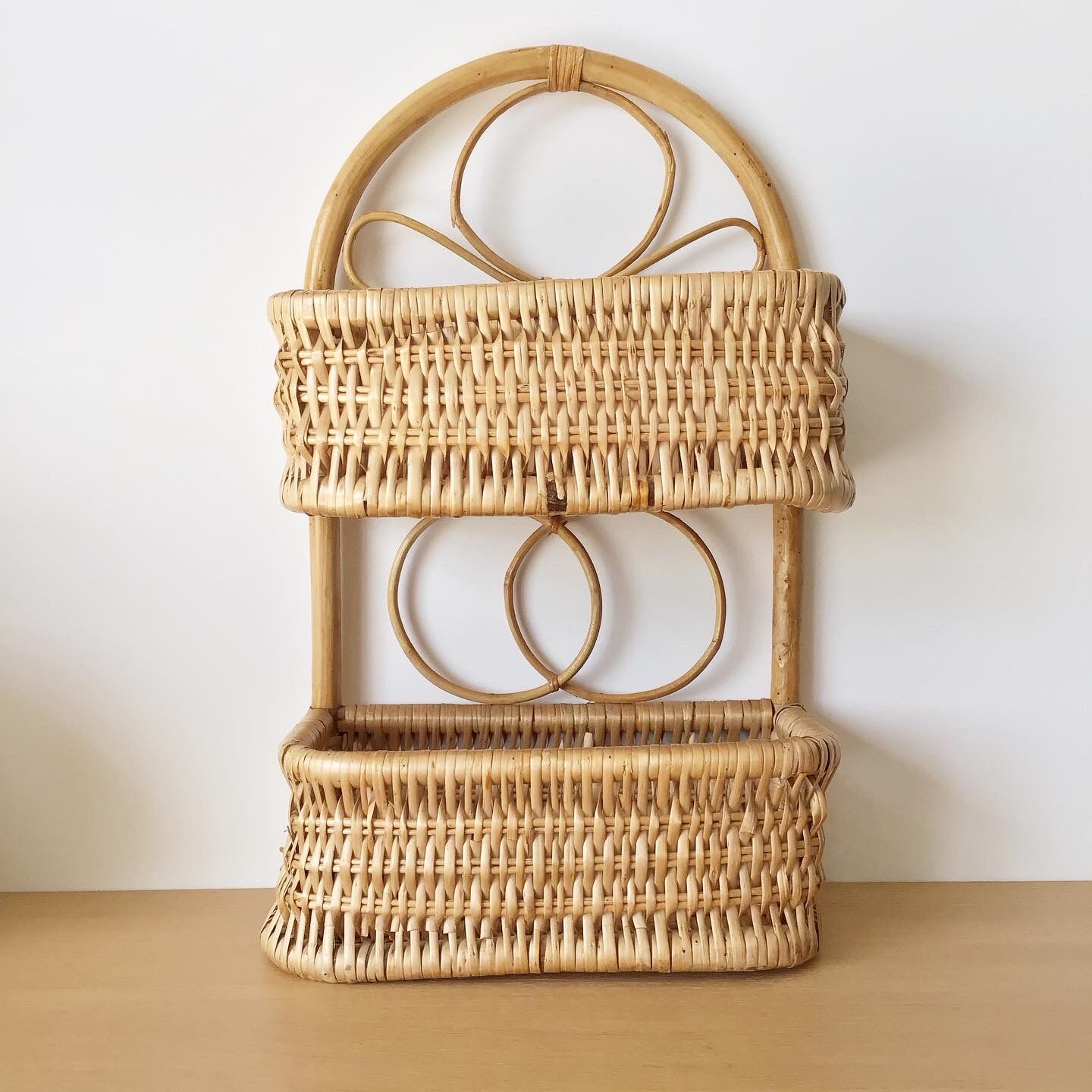 Vintage rattan shelf
