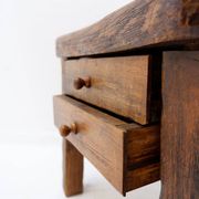 Tables de chevet ou table d'appoint rustiques en bois massif de style mid-century