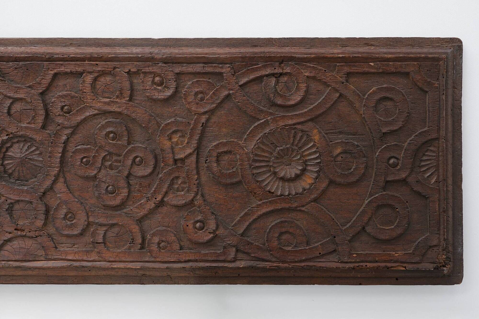Large French Gothic Oak Panel with Interlaced Geometric Carving, 16th Centu