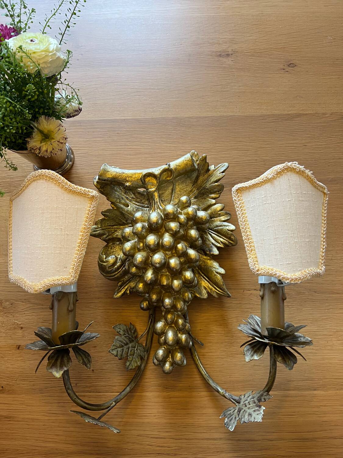 Golden grape wall sconces, 1970