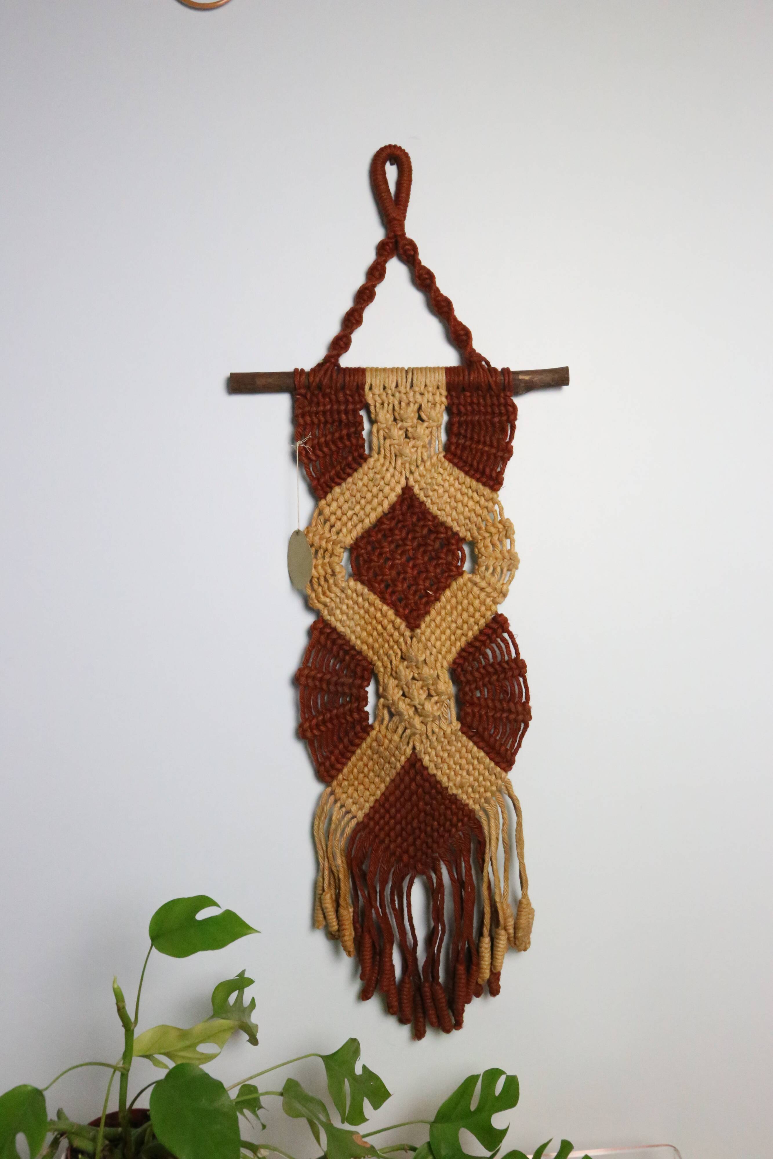Vintage wall decoration, crochet and macramé