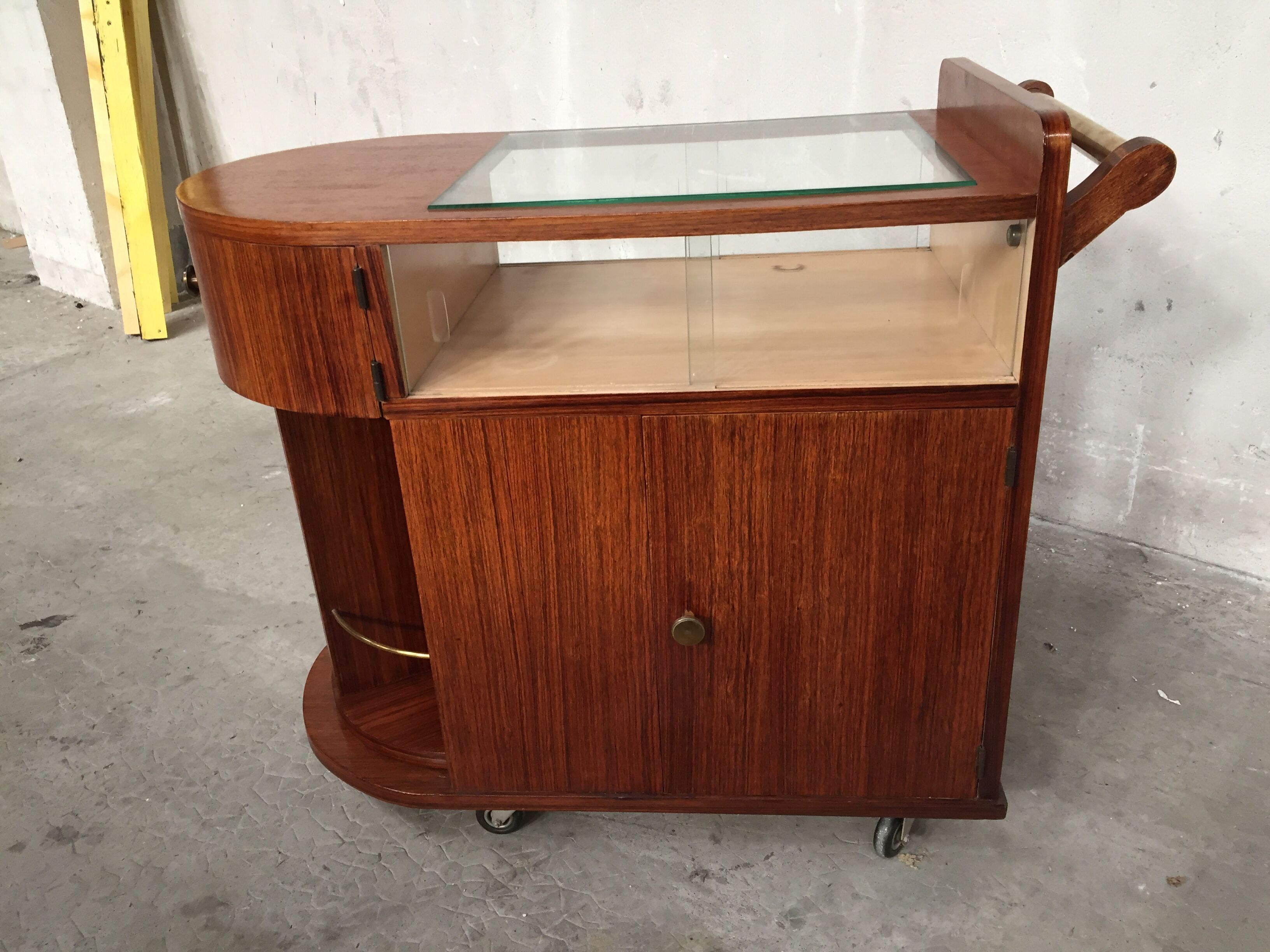Bar on wheels 40/50s in rosewood
