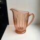 Pink pitcher in molded glass 50s