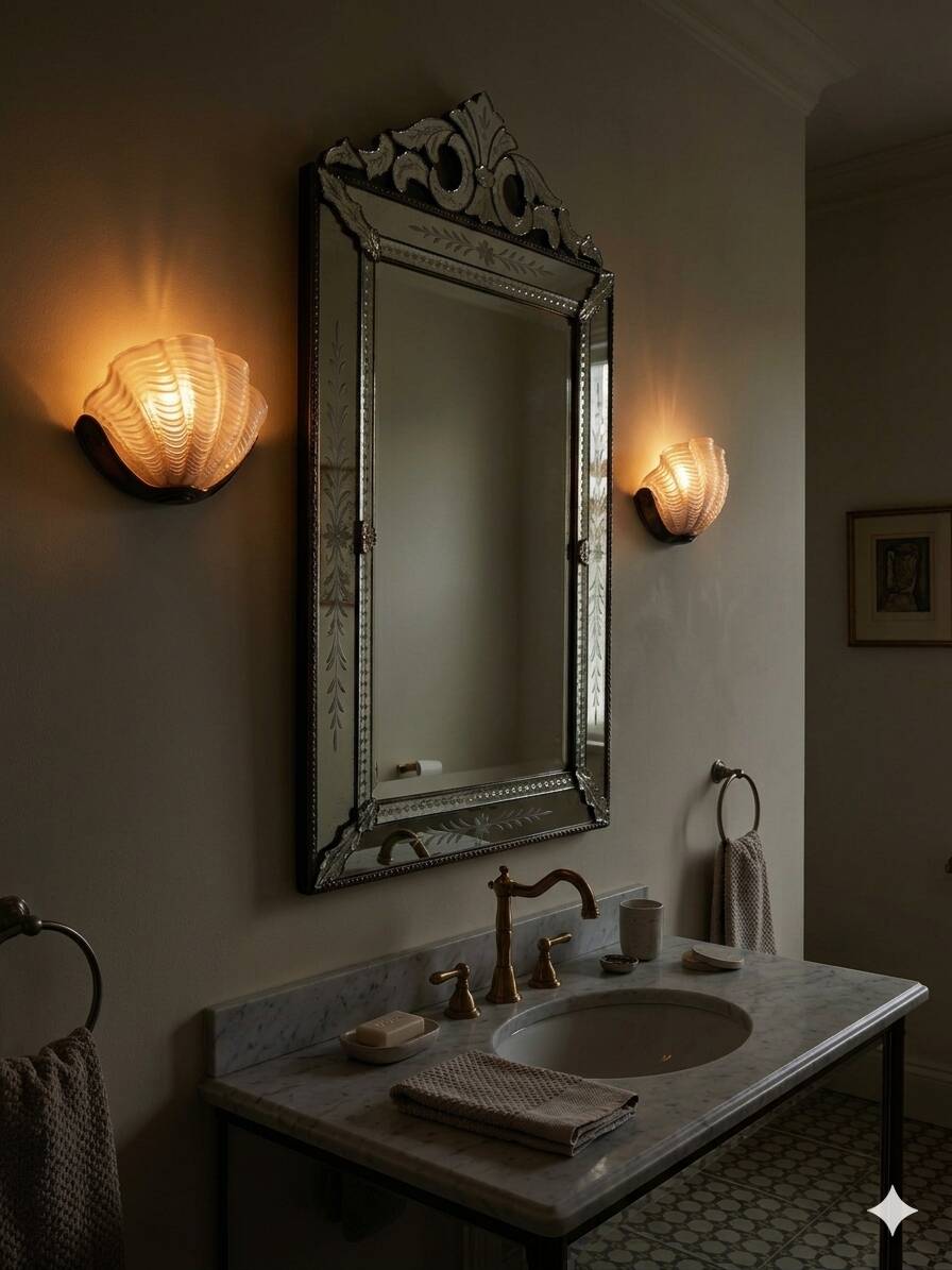 Pair of shell wall lights Art Deco 1930
