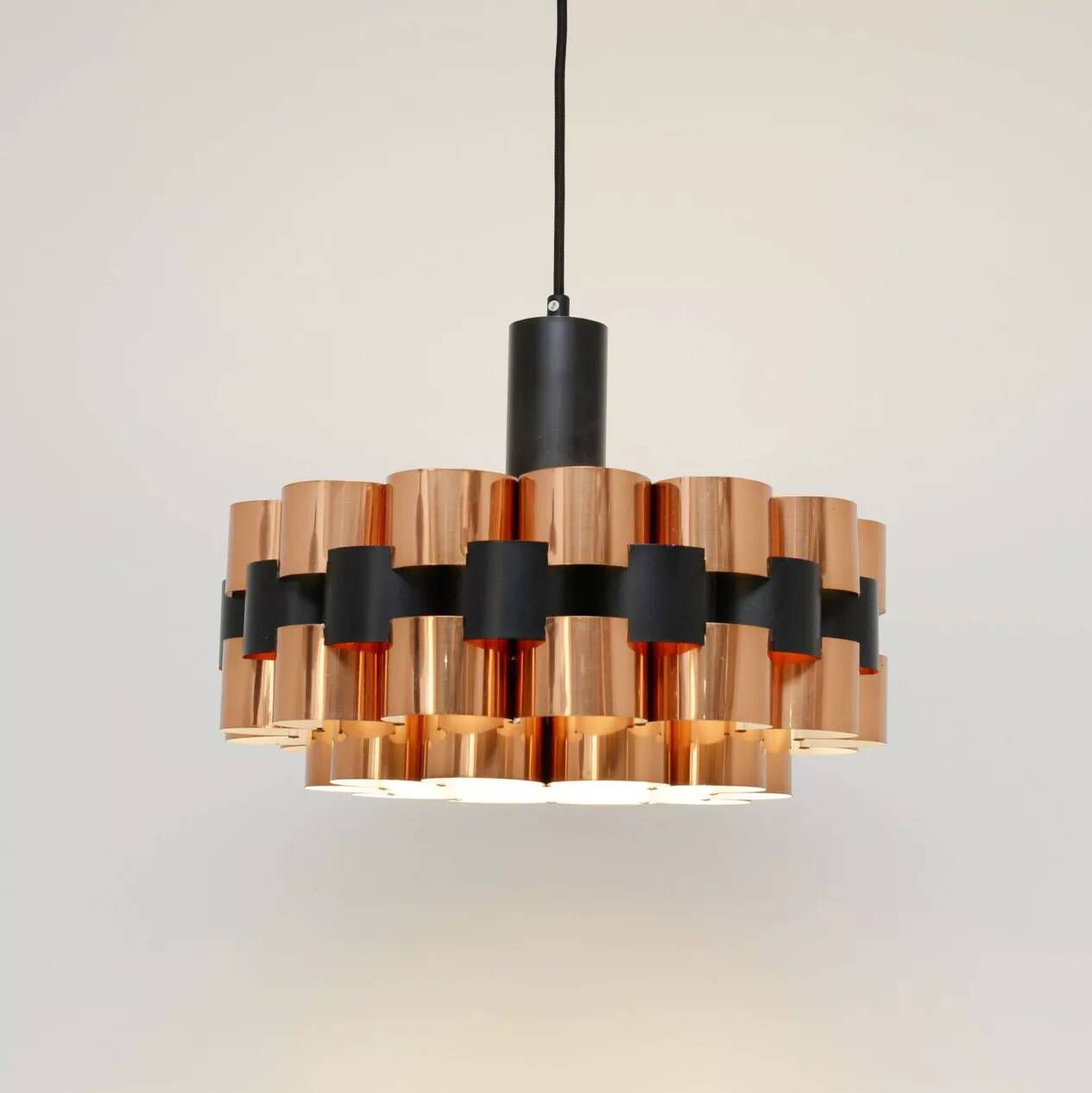 Copper lamp by Wener Schou for Coronell Elektro, 1970s