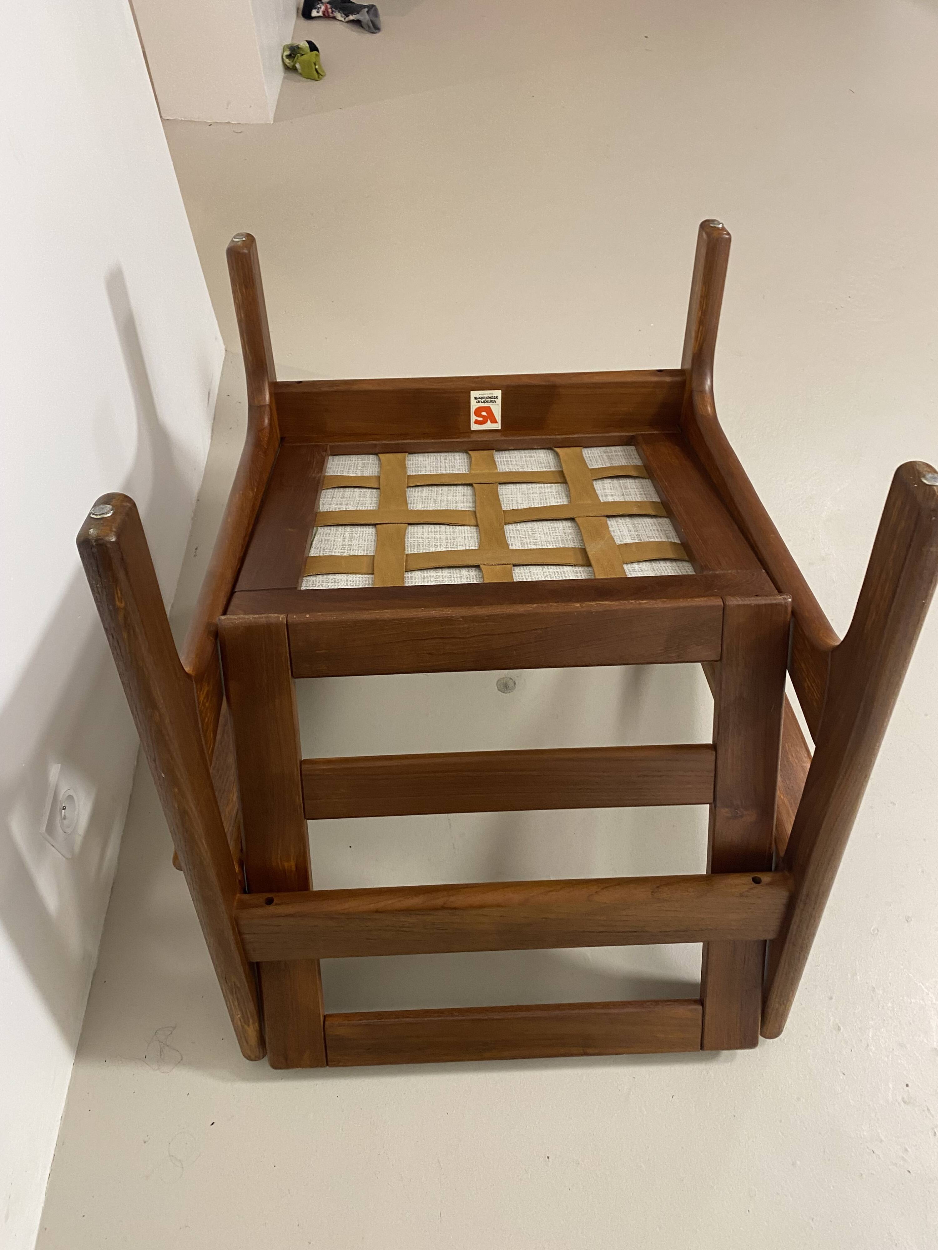 Danish teak armchair and ottoman, 1960s