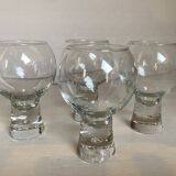 Four large bubble-style glasses by Kosta Boda.