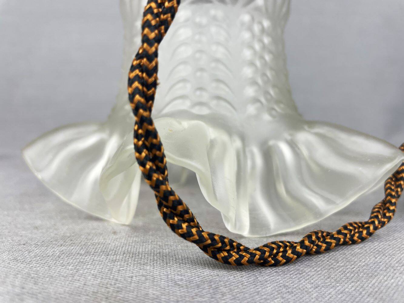 French mid century frosted glass tulip hanging lamp, 1950s