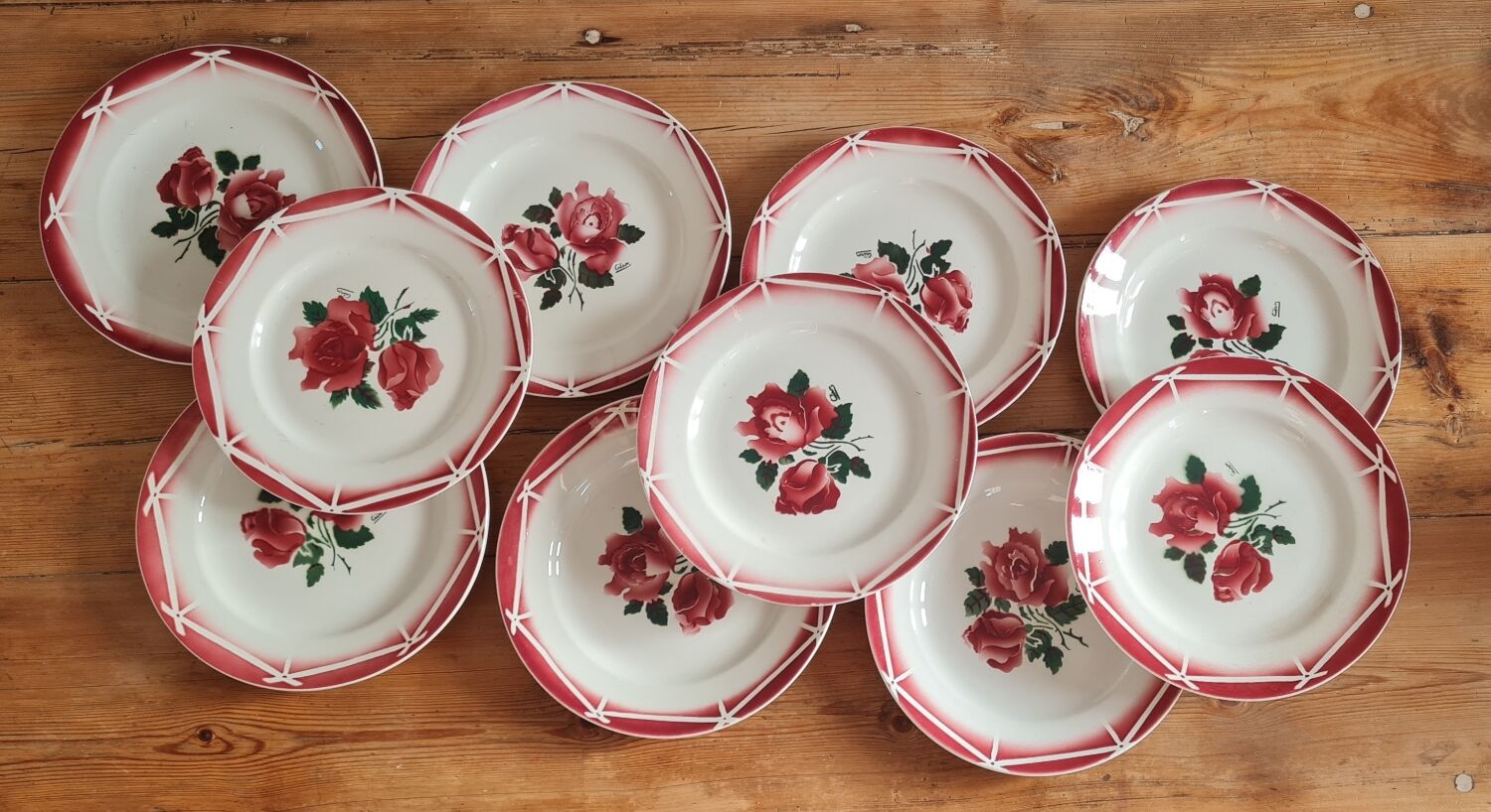 Service of 10 plates in Digoin earthenware