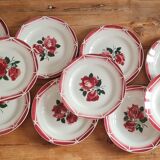 Service of 10 plates in Digoin earthenware