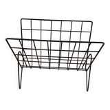 Black galvanized metal magazine rack