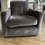Armchair chester habitat velvet plum