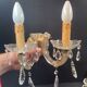 Paire d'ancienne appliques murales a pampilles. haut  26 cm