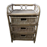 Vintage rattan chest of drawers