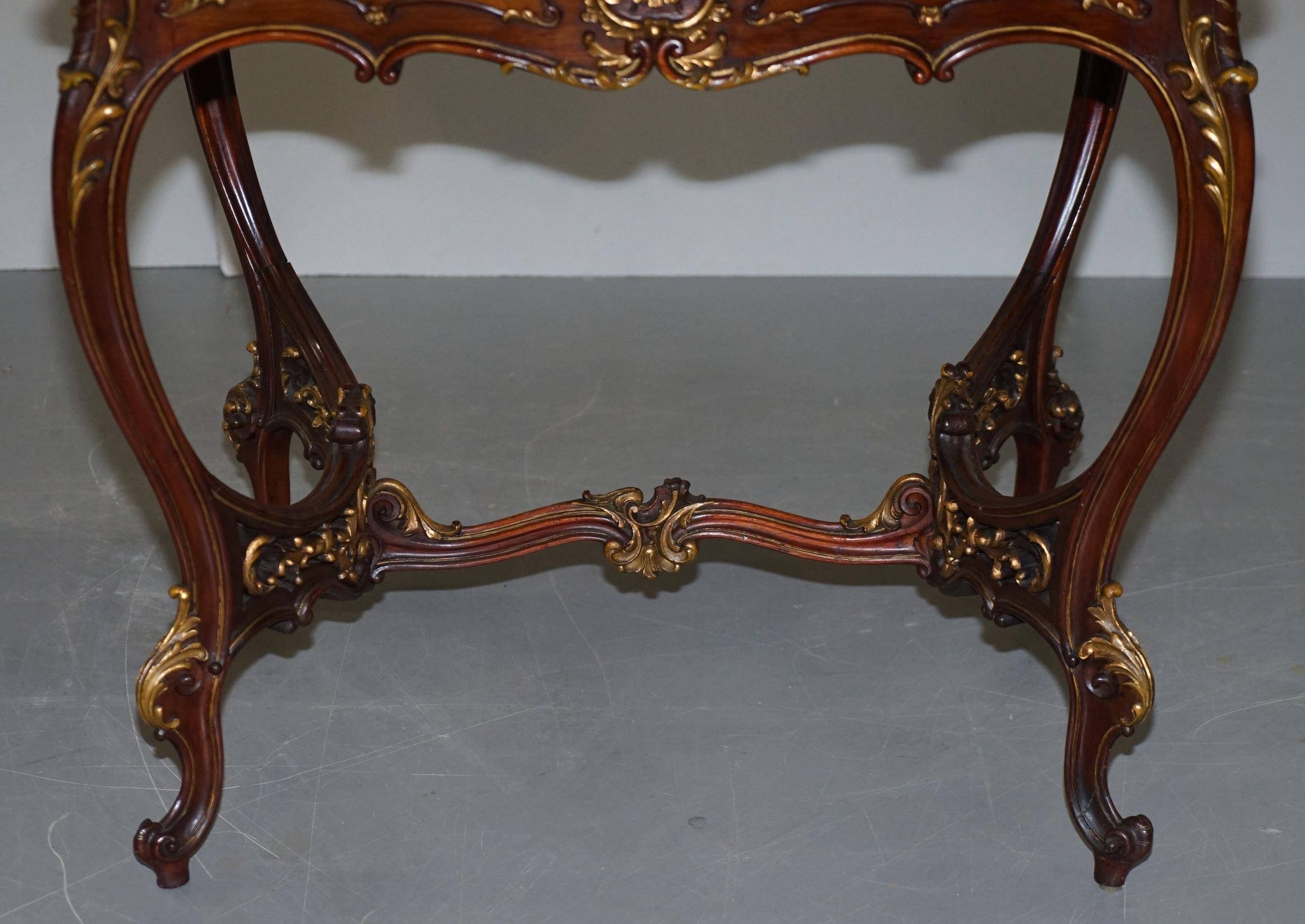 Pine desk with leather and gilding, late Victorian period around 1900.