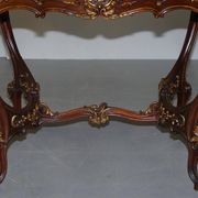 Pine desk with leather and gilding, late Victorian period around 1900.