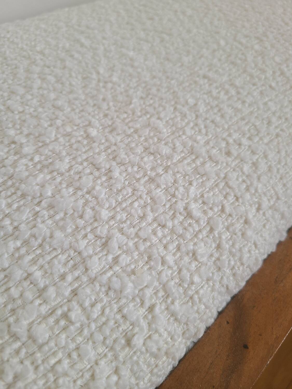 Antique Art Deco piano bench stool rosewood white bouclette fabric