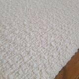 Antique Art Deco piano bench stool rosewood white bouclette fabric