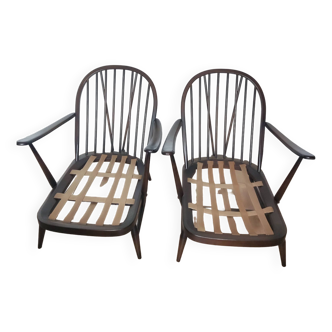 Ensemble fauteuil anglais Ercol vintage