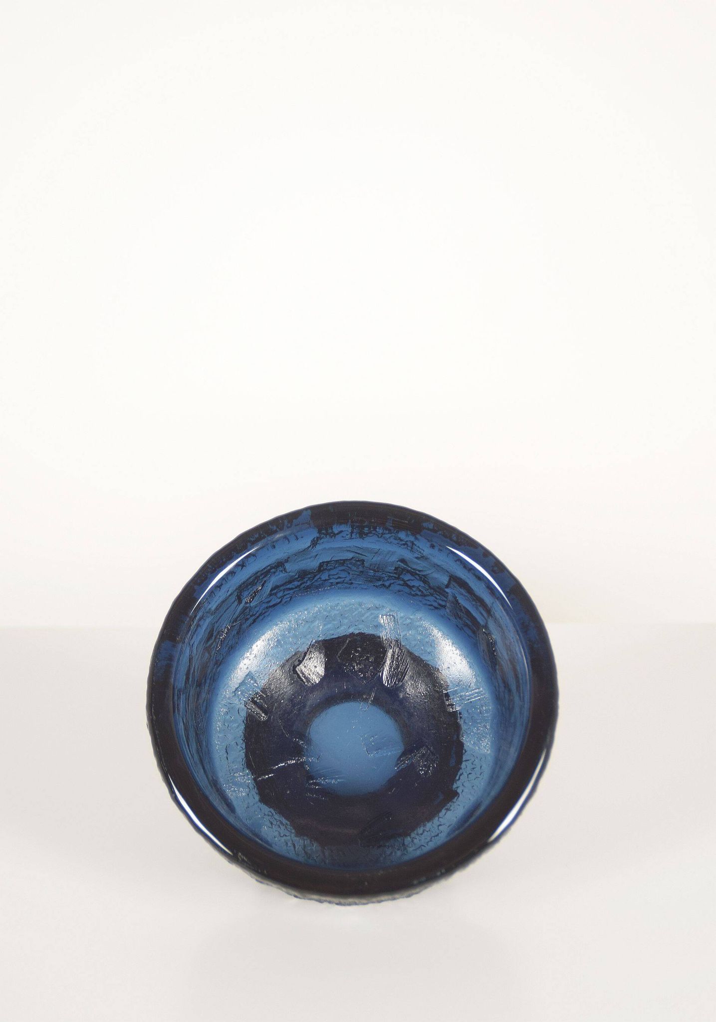 Swedish Cobolt bowl by Göte Augustsson for Ruda Glasbruk, 1960s
