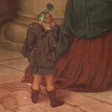 Painting signed G. Spangerberg and dated 1886, interior scene