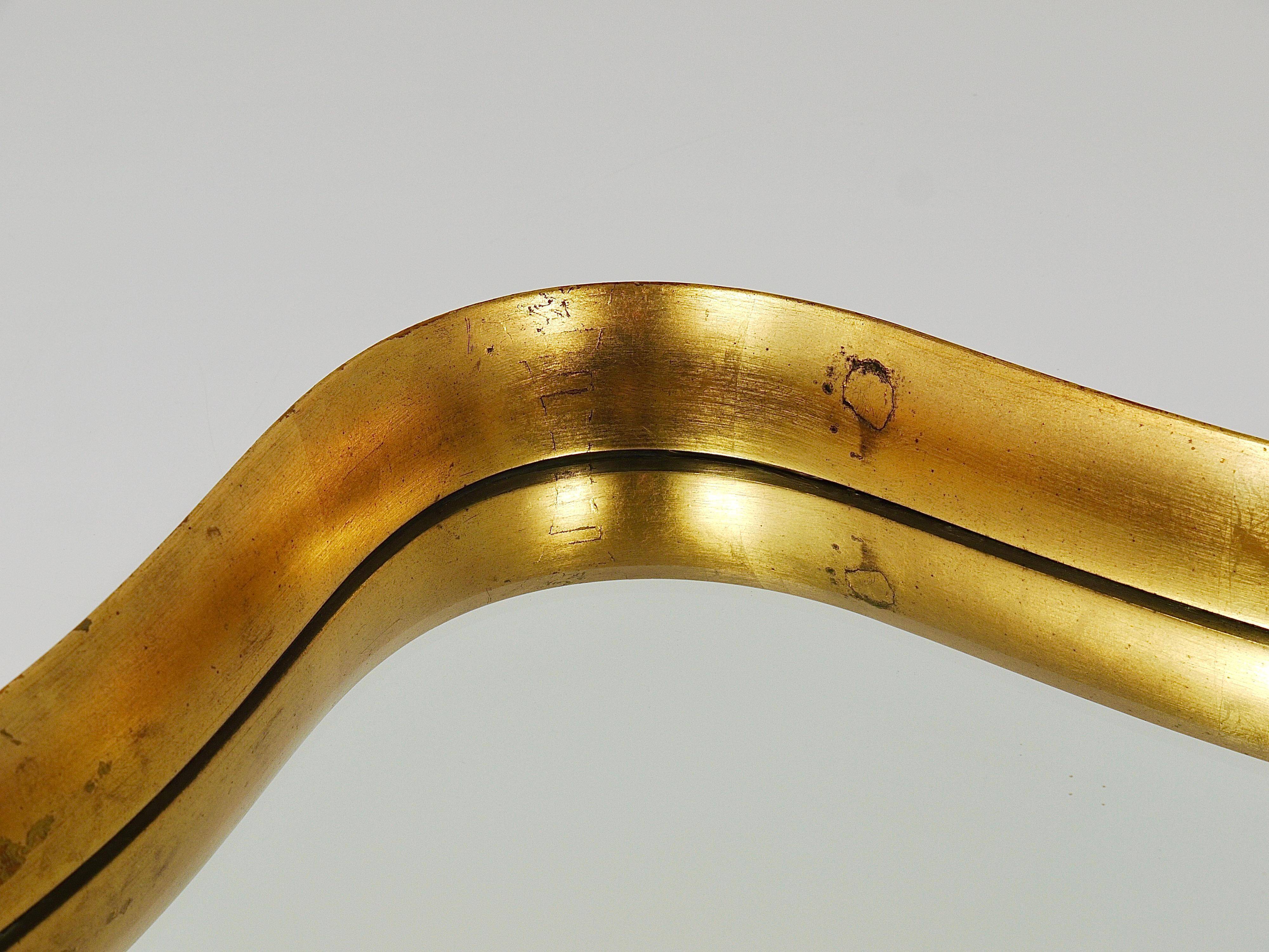 Golden wooden mirror in the style of Gio Ponti by Max Welz, Vienna, Austria, 1940s.