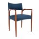 Fauteuil bleu, design danois, années 1960.