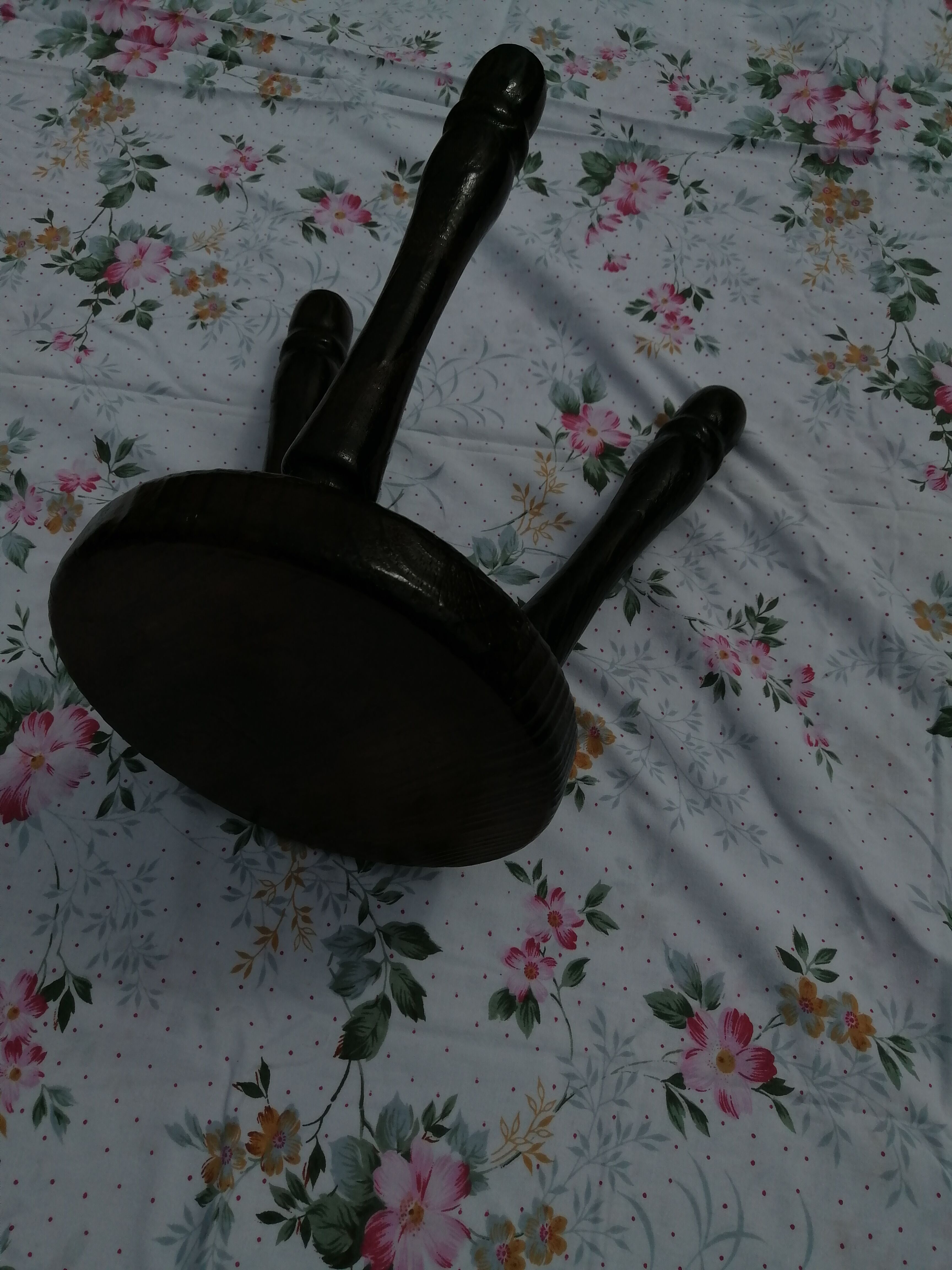 Small wooden round stool